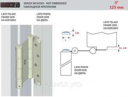 Барная петля для дверей Aldeghi Luigi 87AC125-40 125мм хром
 
87AC125-40 — униве. . фото 6