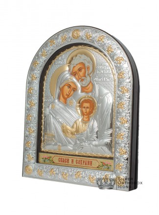 Серебряная икона "Святая Семья" под стеклом ( Греция )
Представленная Иконы "Свя. . фото 3