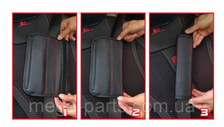 Накладка на автомобільний ремінь безпеки з тисненням із волокна та шкіри, напліч. . фото 3