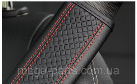 Накладка на автомобільний ремінь безпеки з тисненням із волокна та шкіри, напліч. . фото 5