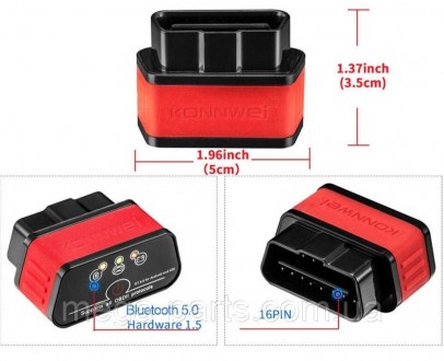 KONNWEI KW903 ELM327 Bluetooth 5.0 IOS Android Windows
Адаптер KONNWEI OBD II — . . фото 6