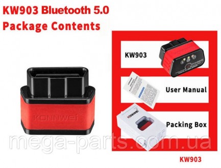 KONNWEI KW903 ELM327 Bluetooth 5.0 IOS Android Windows
Адаптер KONNWEI OBD II — . . фото 11