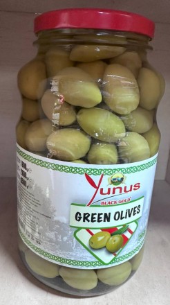 Оливки гиганты "Yunus" зеленые с косточкой 2650 гЗеленые оливки с косточкой Yunu. . фото 3