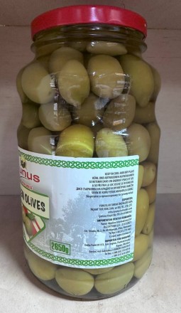 Оливки гиганты "Yunus" зеленые с косточкой 2650 гЗеленые оливки с косточкой Yunu. . фото 4