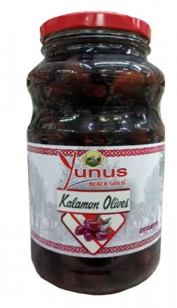 Маслини YUNUS Kalamon Olives Каламата з кісточкою, 2.6 кг 2600 g  Зелені оливки . . фото 2