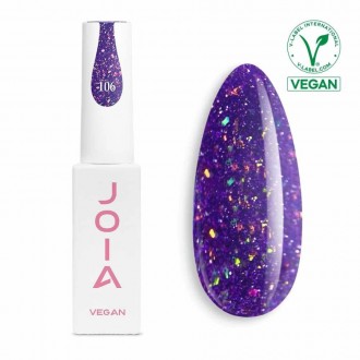 
Гель-лак 106 JOIA vegan, violet - трендовый фиолетовый светоотражающий гель-лак. . фото 2