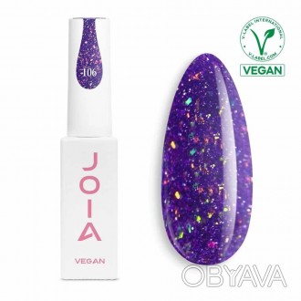 
Гель-лак 106 JOIA vegan, violet - трендовый фиолетовый светоотражающий гель-лак. . фото 1