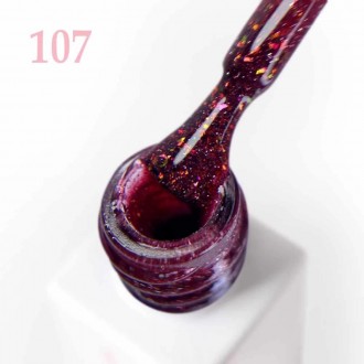 
Гель-лак 107 JOIA vegan, burgundy - эффектный бордовый цвет гель-лака, густо на. . фото 4