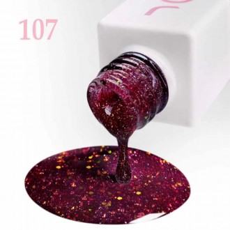 
Гель-лак 107 JOIA vegan, burgundy - эффектный бордовый цвет гель-лака, густо на. . фото 3