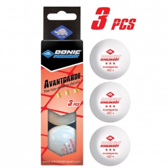 Мяч для настольного тенниса Donic Advantgarde 3* 40+ 3шт white
Классические целл. . фото 2