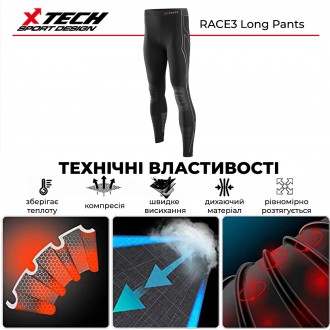 Термоштани (кальсони) X TECH Panta Race 3 Nero L/XL Чорні
Термолосини, розроблен. . фото 7