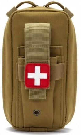 Небольшая армейская аптечка сумка для медикаментов Edibazzar 8930542741210 Койот. . фото 6