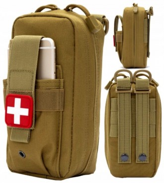 Небольшая армейская аптечка сумка для медикаментов Edibazzar 8930542741210 Койот. . фото 4