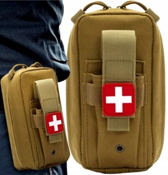 Небольшая армейская аптечка сумка для медикаментов Edibazzar 8930542741210 Койот. . фото 2