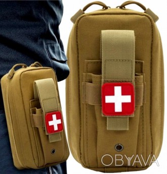 Небольшая армейская аптечка сумка для медикаментов Edibazzar 8930542741210 Койот. . фото 1