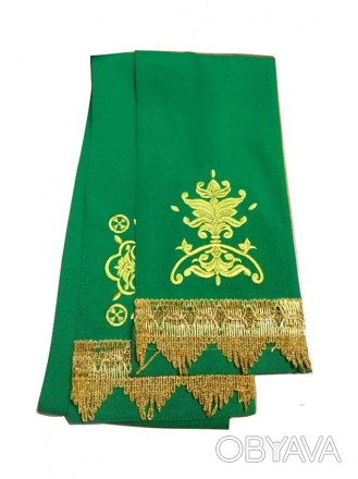 Закладка у Євангеліє з вишивкою (для Богослужіння). Зелений колір (під замовленн. . фото 1