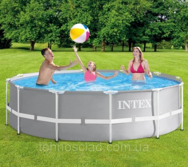 Бассейн каркасный Intex 26716 круглый 366/99 см для дома дачи всей семьи детей о. . фото 4