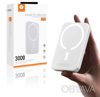 Внешний аккумулятор Power Bank WUW Y115 3000mAh MagSafe с беспроводной зарядкой