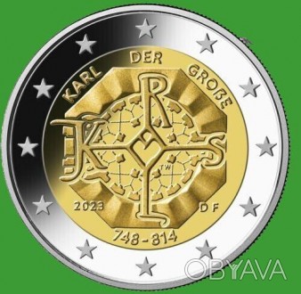 Німеччина 2 євро 2023 р. 1275 років від дня народження Карла Великого. No522. . фото 1