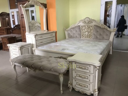 Пропонуємо біле із золотом шикарне ексклюзивне ліжко Кармелія в стилі Бароко.

. . фото 6