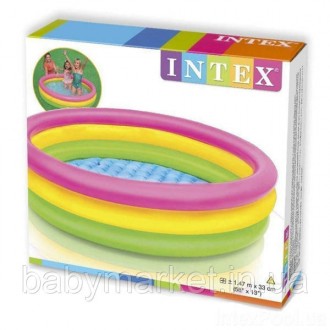 Дитячий басейн Intex 57422 Симпатичний барвистий басейн має м'які надувні борти,. . фото 6