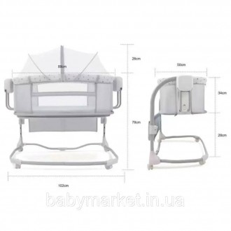 
	Приставне ліжечко Mastela 8602 для новонародженого з функцією гойдання. Призна. . фото 5