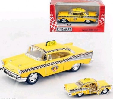 Дитяча іграшка машина таксі Chevrolet Bel Air, метал., Kinsmart KT 5360 W, 1:40