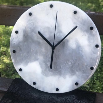 Годинник настінний круглий з епоксидної смоли EPOXY M66 90x90 см. Київ. фото 1