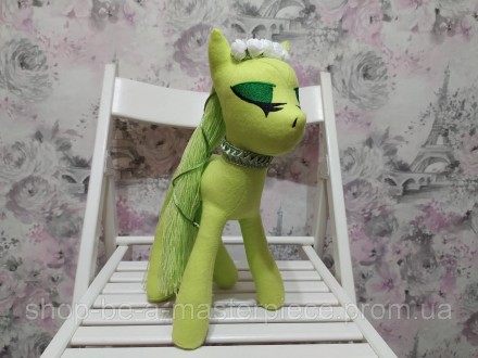 Фетровая мягкая игрушка пони салатовый 35 см 03902. Покровск. фото 1