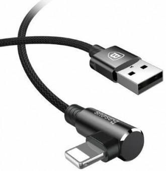 
Baseus MVP Elbow Type Cable USB для IP 2a 1m Black ─ это надежный кабель для за. . фото 4