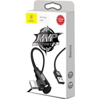 
Baseus MVP Elbow Type Cable USB для IP 2a 1m Black ─ это надежный кабель для за. . фото 2