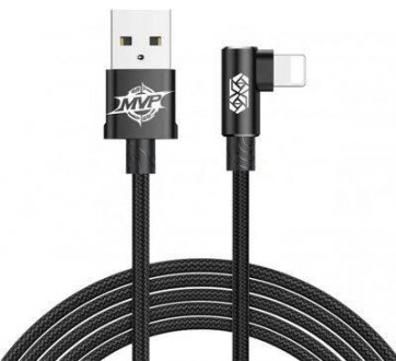 
Baseus MVP Elbow Type Cable USB для IP 2a 1m Black ─ это надежный кабель для за. . фото 3