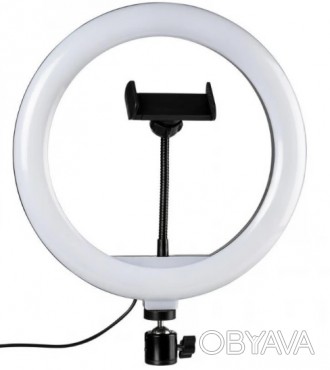 
	Кольцевая LED лампа QX260 26 см 15 W с держателем для телефона селфи кольцо дл. . фото 1