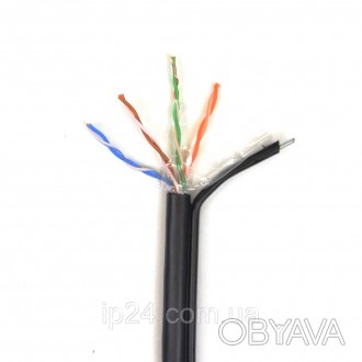 Сетевой кабель UTP (витая пара, наружная с несущей проволокой). 
	Компания-произ. . фото 1