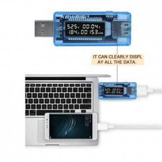 USB тестер Keweisi KWS-V20 амперметр вольтметр вимірювач ємності
Компактний і зр. . фото 4