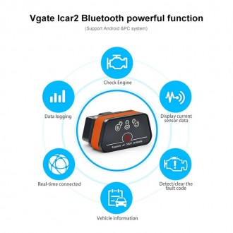 Vgate iCar 2 Bluetooth 3.0 EOBD OBDII OBD 2 диагностический сканер для авто
Унив. . фото 4