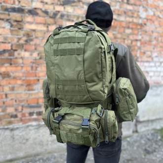Тактичний рюкзак військовий з підсумками рюкзак ВСІ з системою MOLLE 
Матеріал: . . фото 6