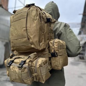 Тактичний рюкзак військовий з підсумками рюкзак ВСІ з системою MOLLE 
Матеріал: . . фото 5