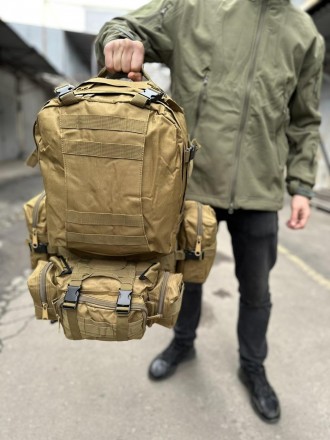 Тактичний рюкзак військовий з підсумками рюкзак ВСІ з системою MOLLE 
Матеріал: . . фото 9