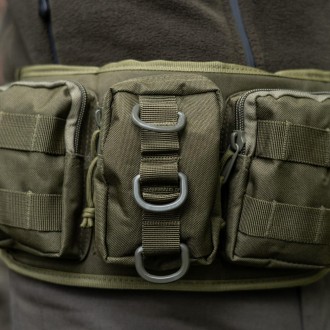 Тактична сумка на пояс із системою MOLLE поясна сумка Belt армійська хакі 35х16х. . фото 4