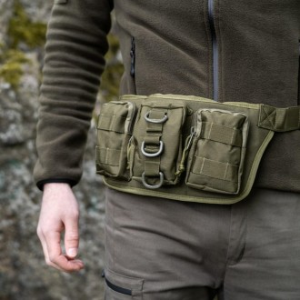 Тактична сумка на пояс із системою MOLLE поясна сумка Belt армійська хакі 35х16х. . фото 3