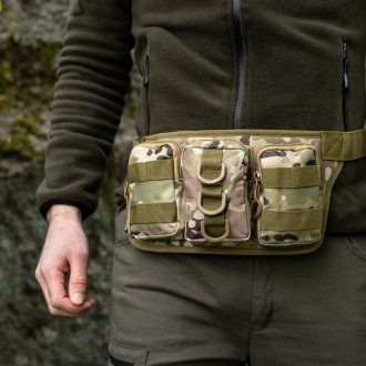 Тактическая сумка на пояс с системой MOLLE поясная сумка Belt армейская камуфляж. . фото 3