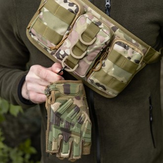 Тактическая сумка на пояс с системой MOLLE поясная сумка Belt армейская камуфляж. . фото 6