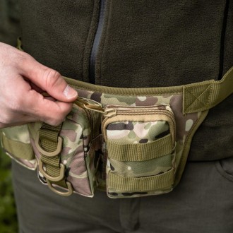 Тактическая сумка на пояс с системой MOLLE поясная сумка Belt армейская камуфляж. . фото 8