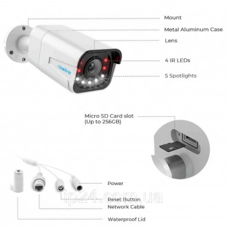 IP камера Reolink RLC-811A – 4K Smart PoE камера с подсветкой и цветным ночным в. . фото 8