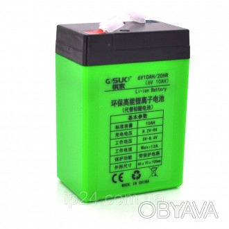 QiSuo QS-6V/10A-литевая аккомуляторная батарея рабочего напряжения 6 Вольт на 10. . фото 1