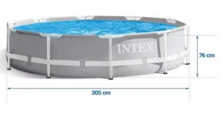 
Каркасний басейн круглий 305 x 76 см Intex насос-фільтр картриджний: 1250 л/год. . фото 6