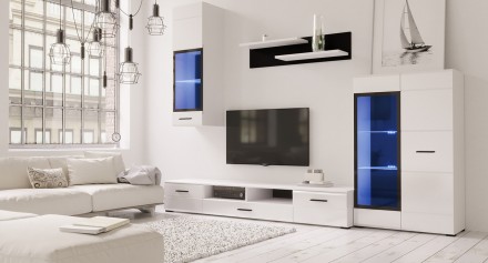 Тумба под телевизор RTV2D1S Вушер 200х50х32,5 см Gerbor Глянец Белый. Киев. фото 1 Тумба под телевизор RTV2D1S Вушер 200х50х32,5 см Gerbor Глянец Белый. Киев. фото 1