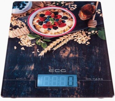 Кухонные электронные весы для взвешивания продуктов до 10кг ECG KV 1021 стеклянн. . фото 2