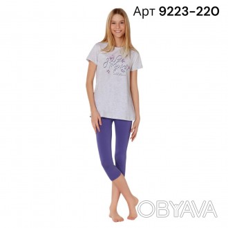 Піжама для дівчинки футболка з лосинами ТМ Baykar арт. 9223-220 - це комфортна м. . фото 1